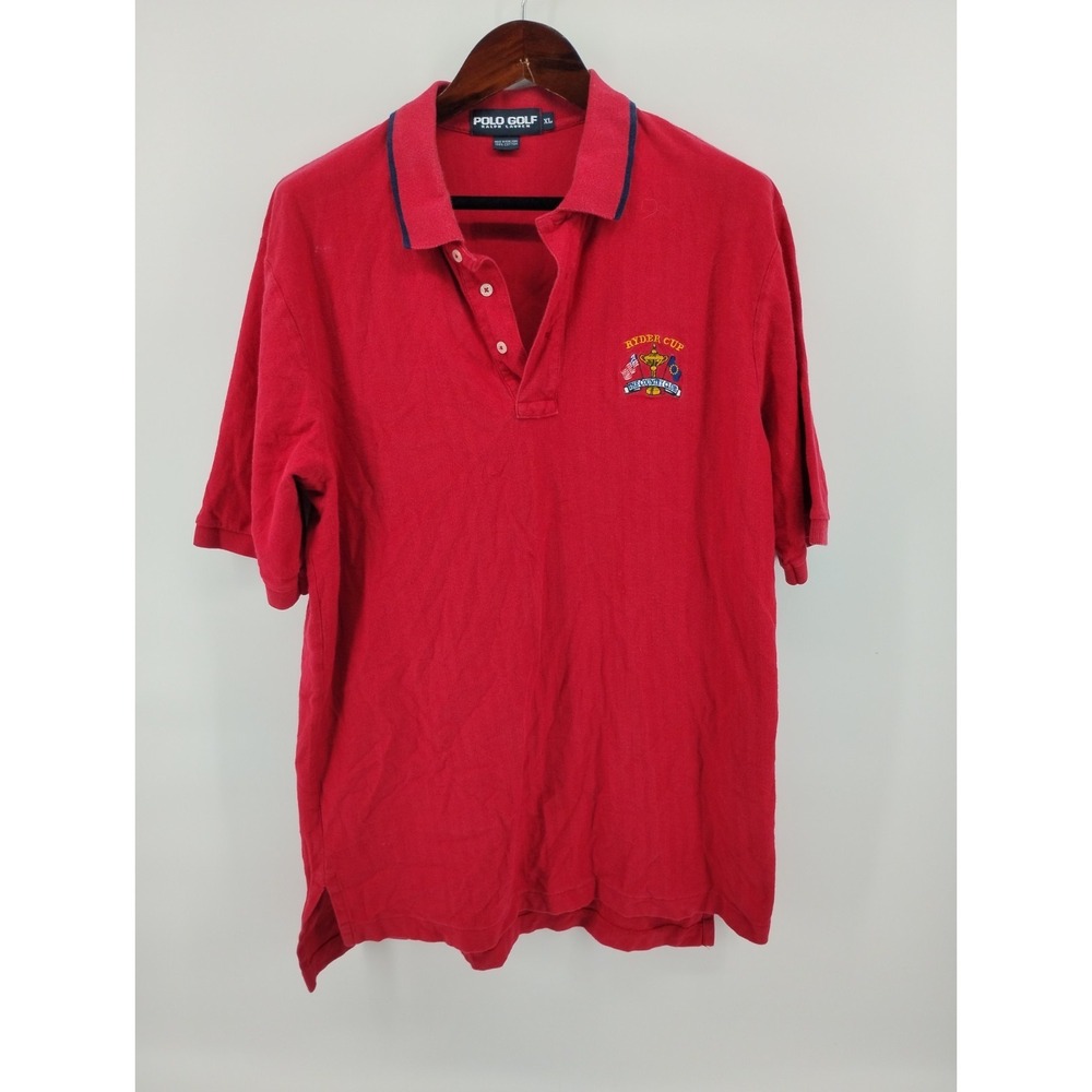 Ralph Lauren Polo Golf Ryder Cup Shirt The Country Club XL Mens Red Embroidered